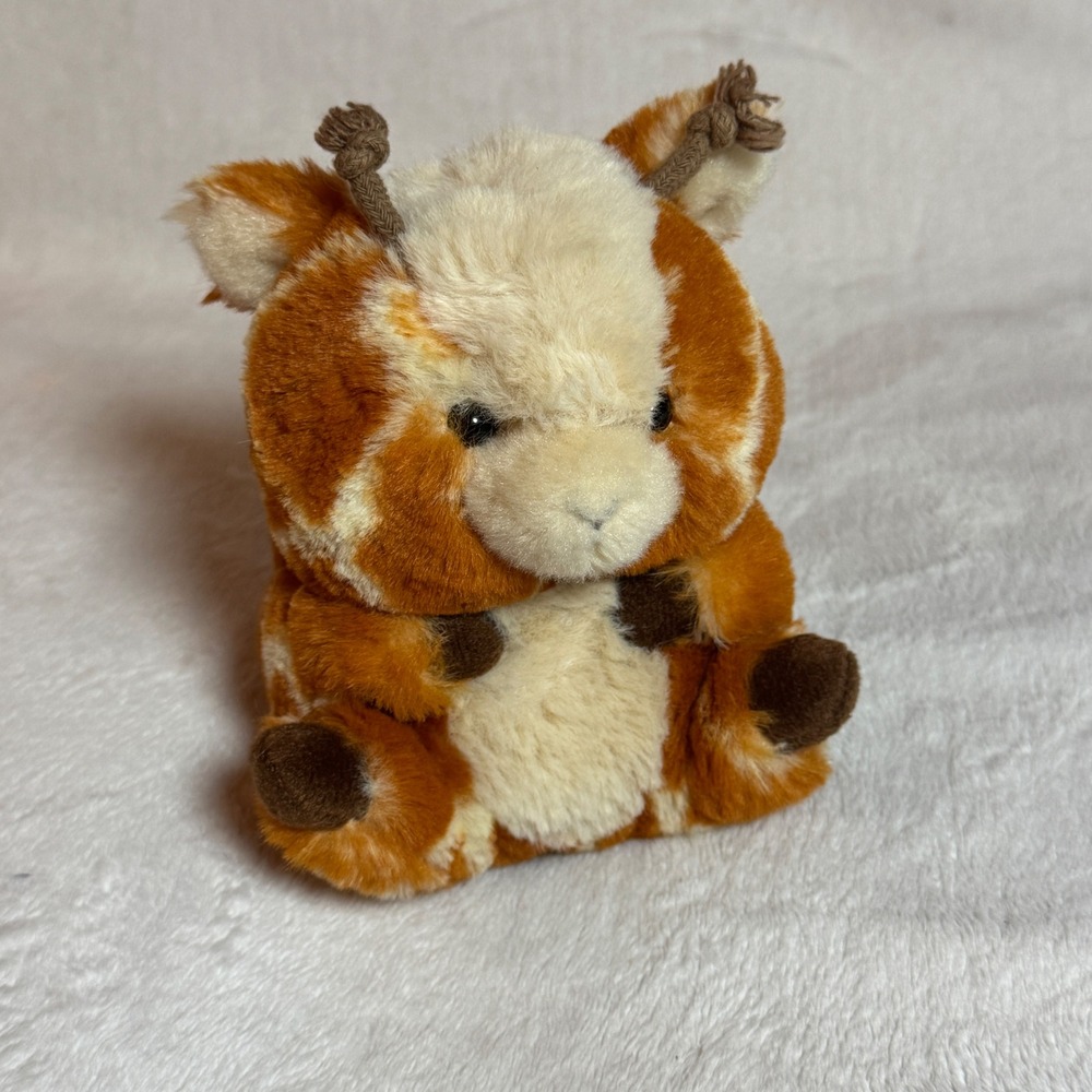 Aurora Rolly Pet Giraffe Plush Stuffed Animal Brown Mini Cute Soft Wildlife 5"